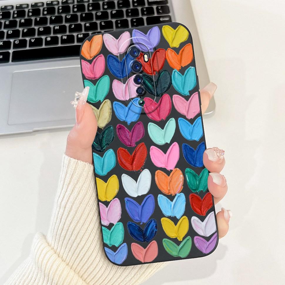 For Oppo Reno 2 2F Case Cute Rabbit Painted Cover Soft Silicone TPU Phone Cases For Oppo Reno2 F Reno 2F Back Cover Funda
