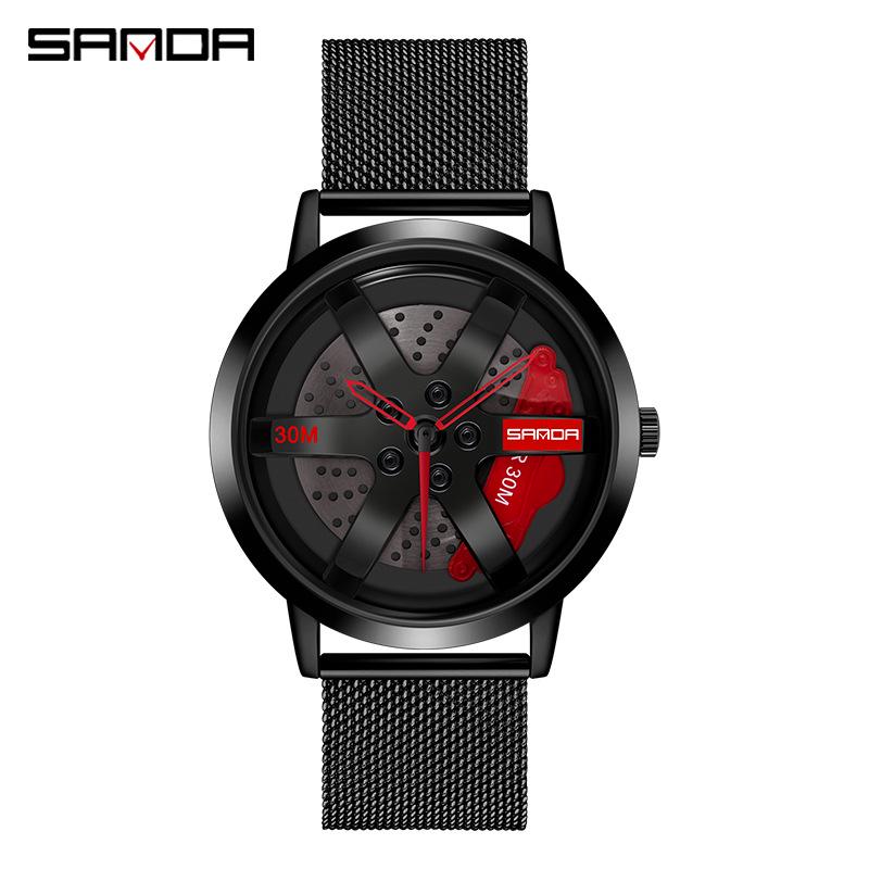 Sanda Men s Hollowed-Out Wheel Quartz Watch - Fashion, Sport, Casual, Business