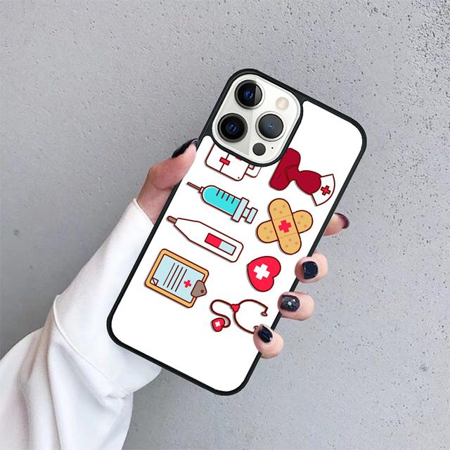 Cute Cartoon Medicine Nurse Doctor Phone Case Cover For iPhone 17 Air 15 16 Pro Max 14 13 12 11 Pro Max Plus