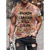 Men's Broken Crayons Still Colour Mental Health Awareness Encourage Print Casual T-Shirt 3D Printed T Shirt