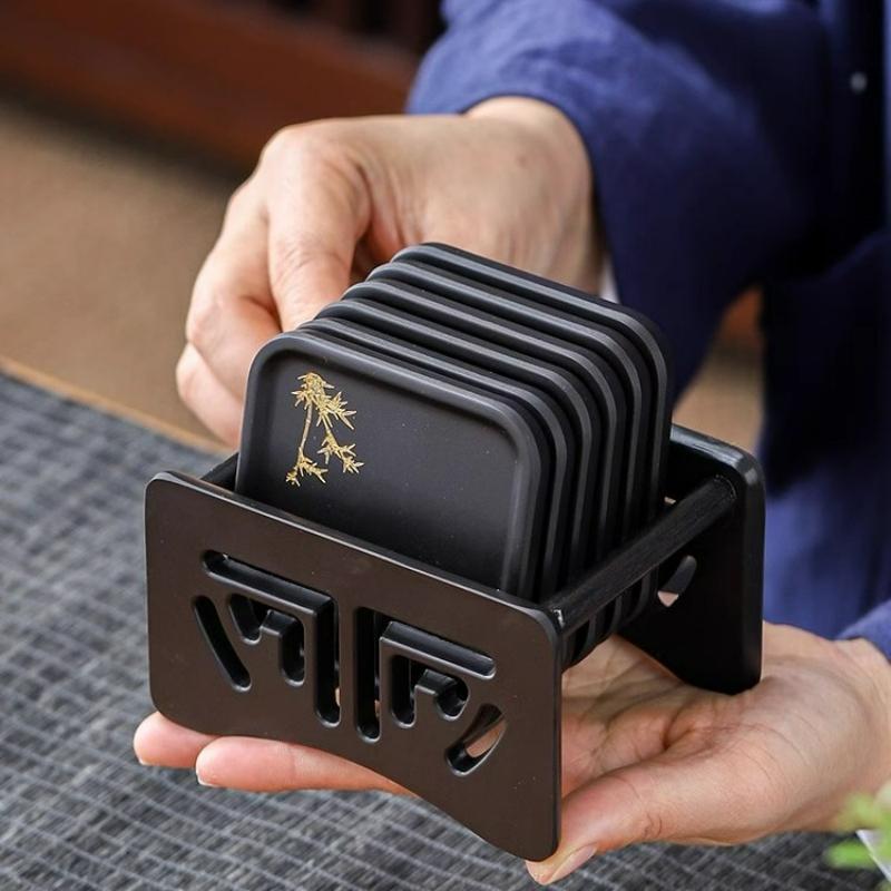 Retro Kung Fu Tea Coaster Chinese Style Heat Insulation Anti-scalding Household Tea Tray Tea Mat Ceremony Accessories 2025 New
