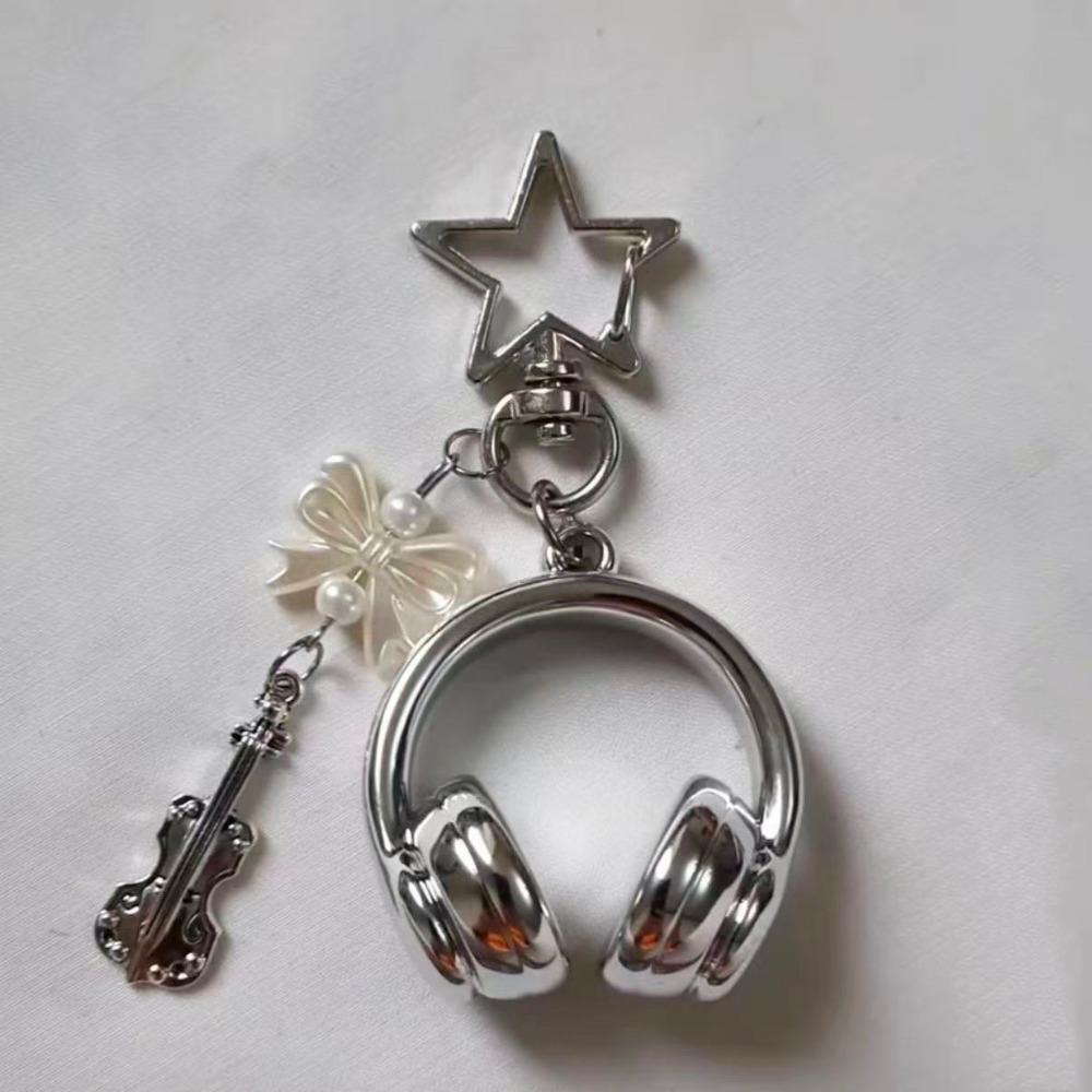 

Badminton Racket Earphone-shaped Keychain Trendy Creative Badminton Pendant Keychain Personalized Phone Chain Lanyard Gift