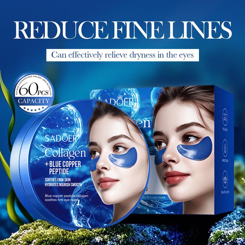 

60 шт. SADOER Кристалічна колагенова маска для очей з кофеїном Проти темних кіл Антивікова Проти зморшок Зволожуючі патчі для очей Догляд за шкірою