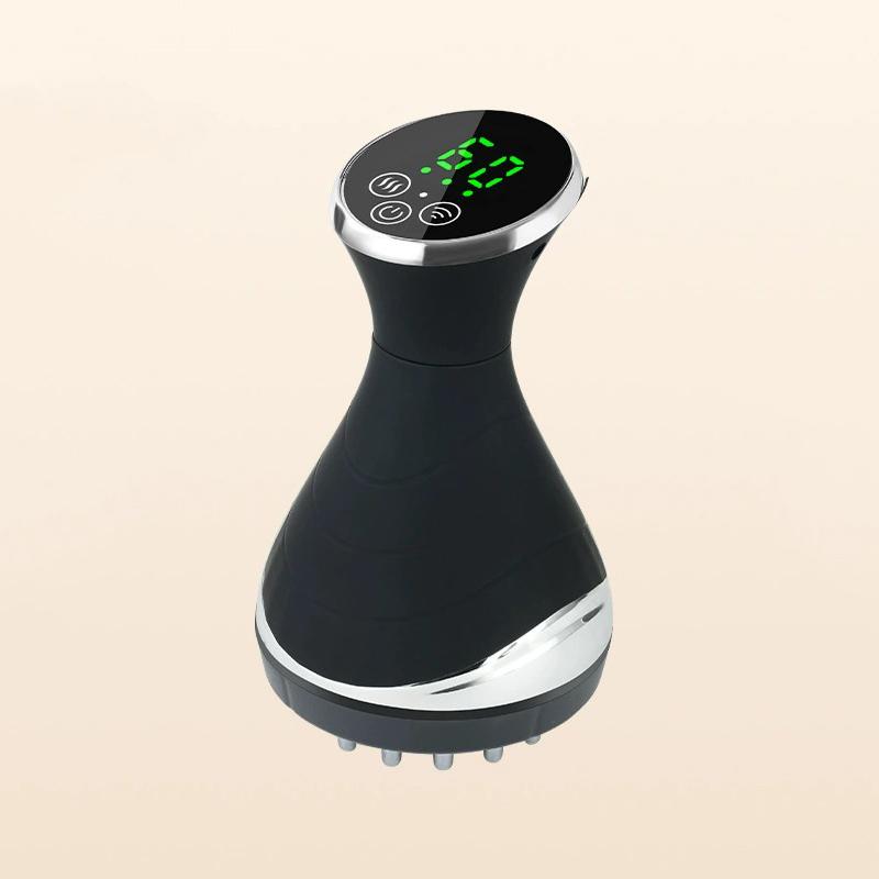 

Электрическая меридианная щетка Антицеллюлитный массажер для тела Гуа Ша Вибрация Микроток Компресс Скребок Лимфодренажный уход чёрный