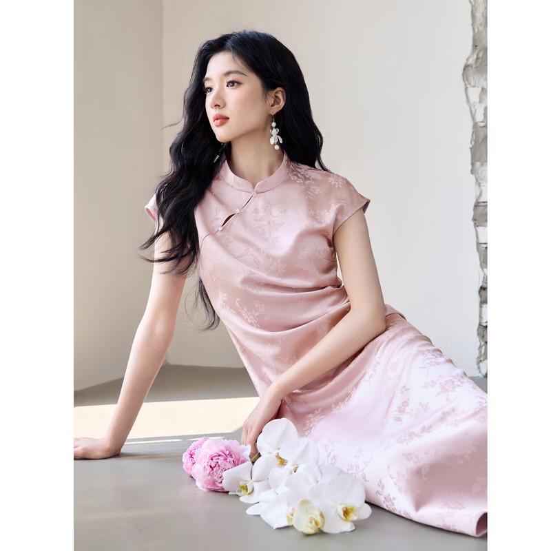 Elegant Chinese Style Jacquard Qipao Dress