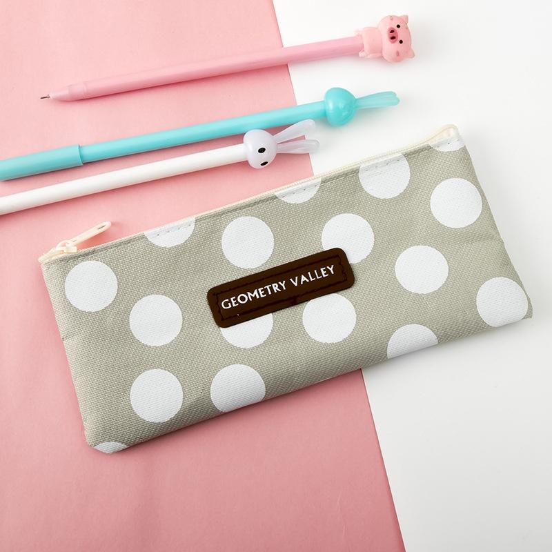 Carry Bag Pen Case Pencil Case Ins Style Kroea Lattice Penci Bag for Office Student