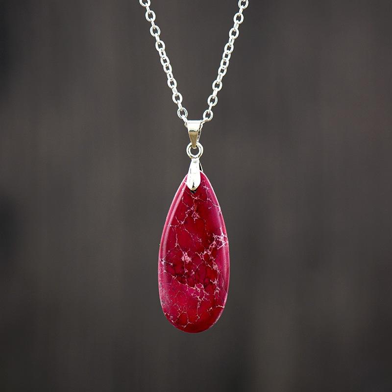 High-Quality Popular Jewelry For Emperor Stone Water Drop-Plated 18K Gold Chain Pendant Necklace