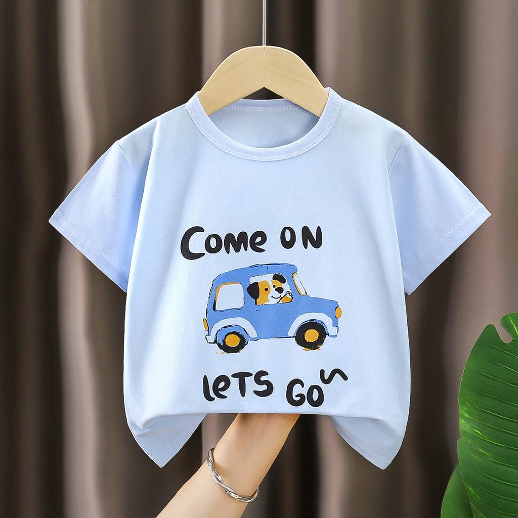 Children Short Sleeve T-shirts Version Kids Clothing Boy Baby Cotton Tees 2-9 Years Summer Cartoon Tops