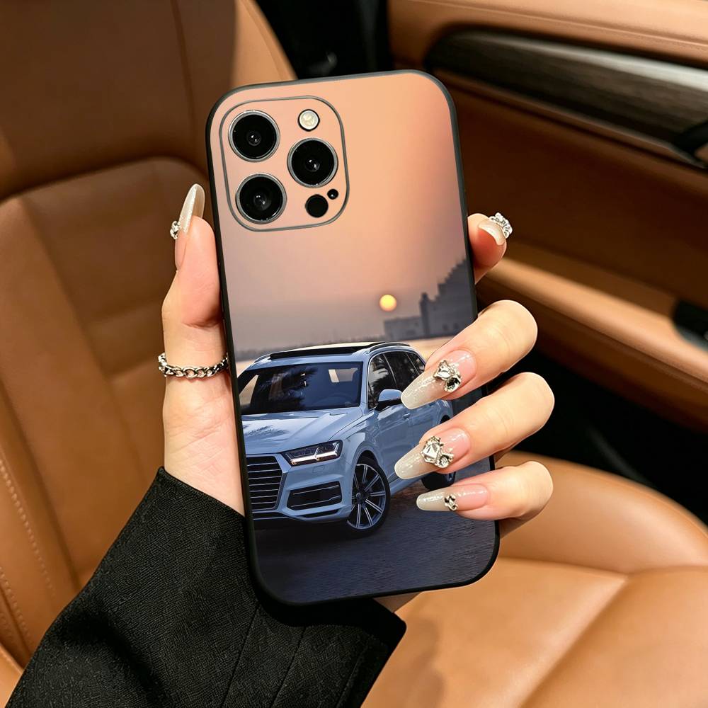 COOL Q5 series car-ES Phone Case For iPhone 12 13 14 15 16 17 Pro Max, Lightweight and practical Soft Black Cover