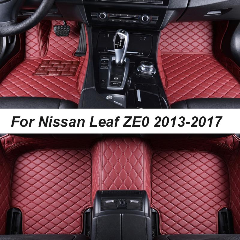 

Автомобильные коврики для Nissan Leaf ZE0 2013-2017, дропшиппинг, центральные аксессуары для интерьера, 100% подходят, кожаные ковры, коврики для ног