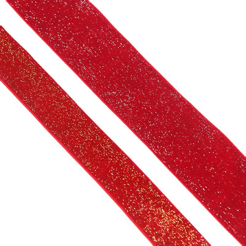 Novoroční Zlatý Samet Stříbrný Samet Stuha Jednostranný Flock Červená Stuha Ozdoba do Vlasů Sponka do Vlasů Materiál Mašle Barevná Popruhová Stuha Domácí Dekorace