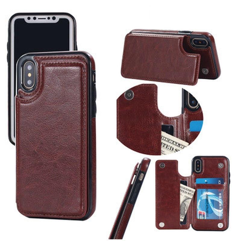 Retro PU Leather Case Multi Card Holders Phone Cases for IPhone X 6 6s 7 8 Plus iphoneX Cover