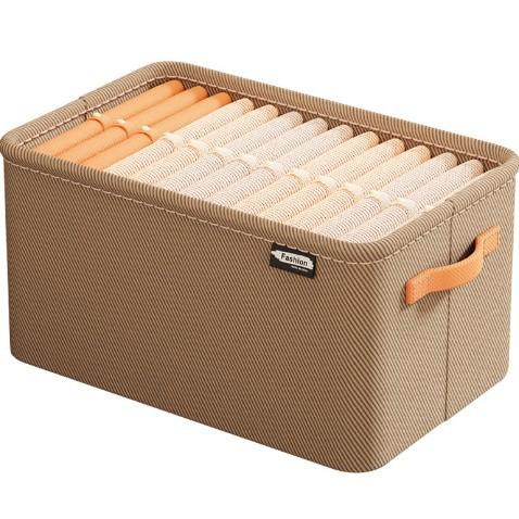 Large Capacity Foldable Storage Basket Thickened Fabric Clothes Organizer Box Pants Clothing Storage Bin Home Dormitory Wardrobe