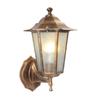 Retro Outdoor Hexagonal Wall Lamp With Copper Finish And Waterproof Led Technology