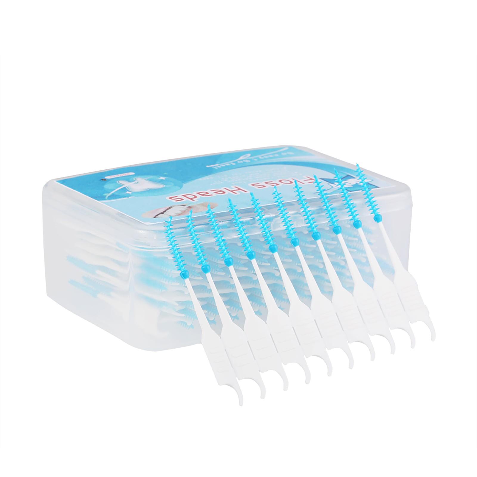 

200 Pieces Of Floss Brushing Teeth Between Teeth Toothpicks Soft Silicone Double Ended Toothpicks Oral Care білий