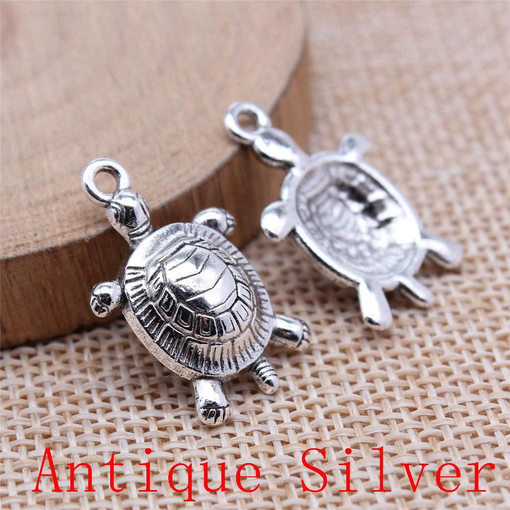Turtle Shaped Charms Pendant For Bracelet Necklace Jewelry Making Craft Findings