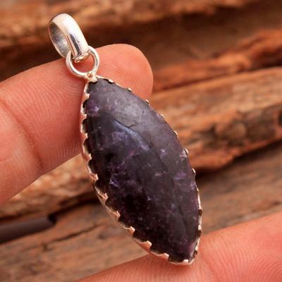 Handmade Lepidolite Gemstone 925 Sterling Silver Women Jewelry