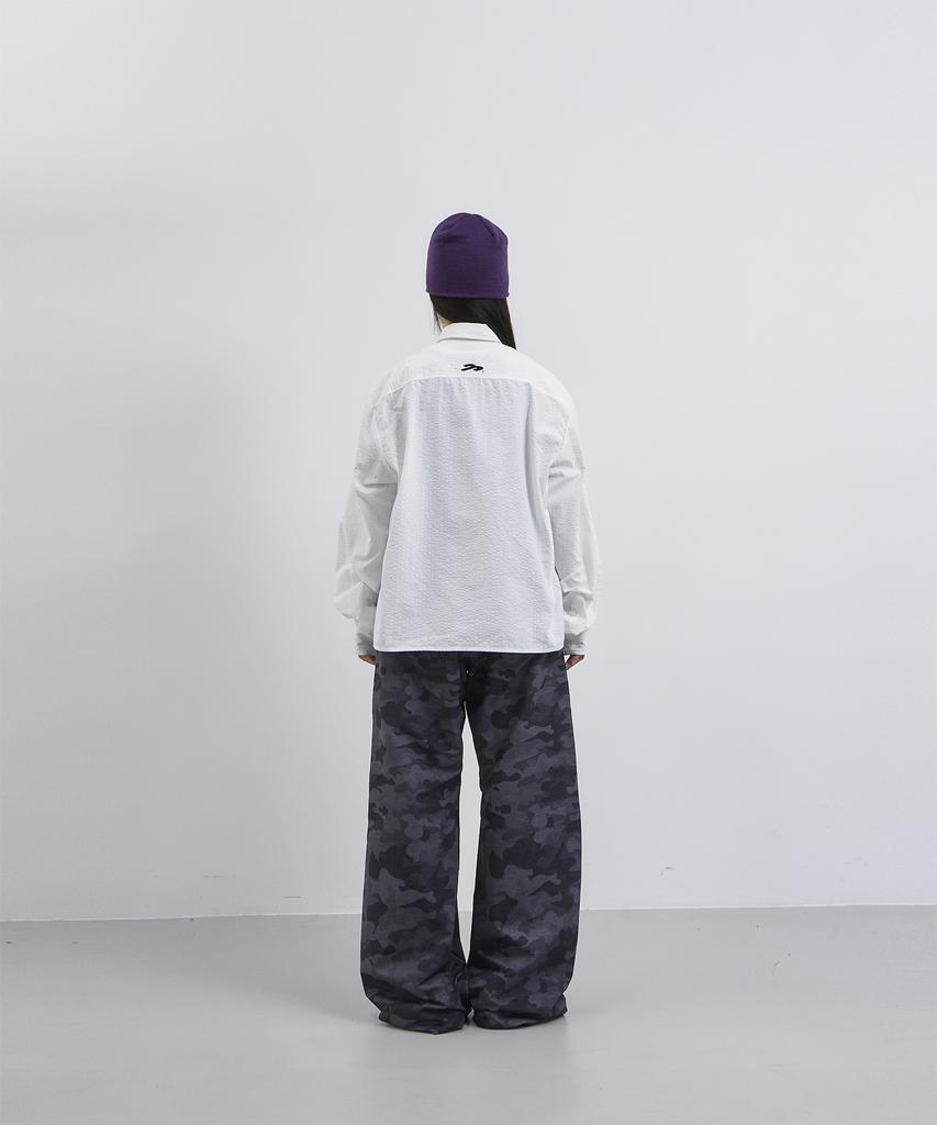 Tansanmageunesyum Nylon Wide Studded Pants (Camo Charcoal)