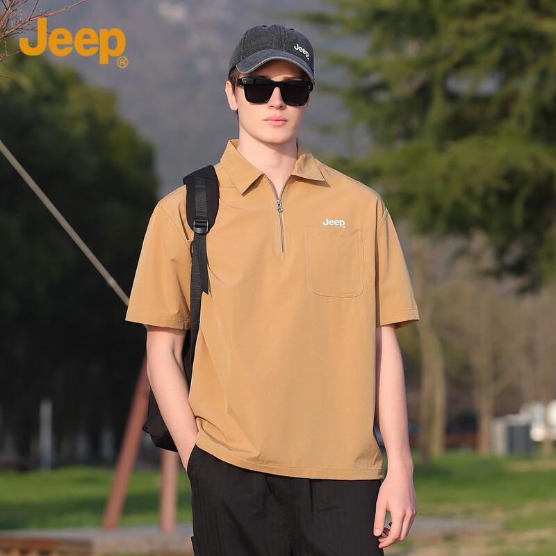Jeep Men s Summer Outdoor Half-Zip Polo Shirt L