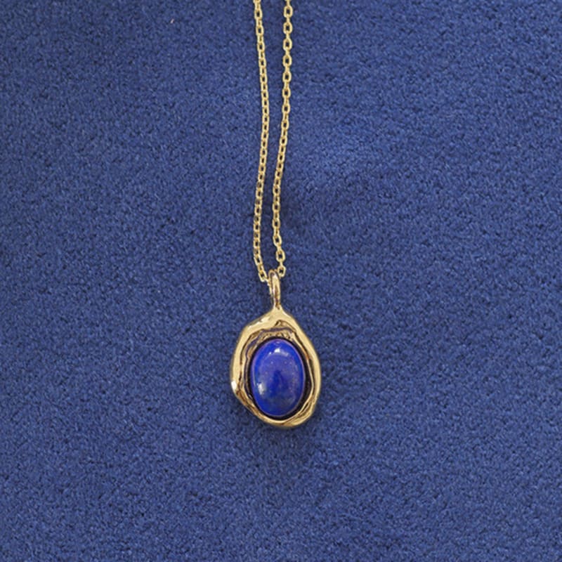 Modernlike 14k Gold-filled Silver Cast Birthstone Gemstone Necklace, Turquoise, Blue, Red, 12 Kinds To Choose from