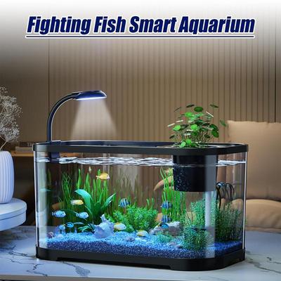 Kit de Acuario Pecera Betta Para Principiantes Acuario Pequeño de Escritorio para Principiantes Pecera Pequeña Doméstica para Animales Acuáticos Betta Tortuga