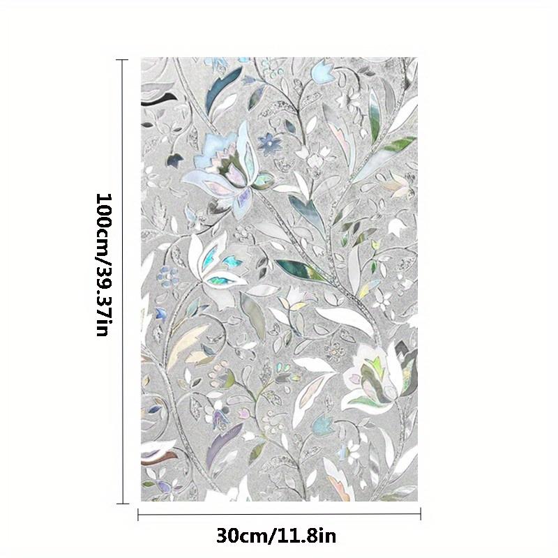 Elegant Tulip Design Anti-Privacy Window Film - Self-Adhesive Glue-Free Transparent Opaque Glass Sticker Tulip Decoration