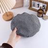 Style Autumn Leather Label Chain All-match Houndstooth Korean Style Hat Painter Hat Women Berets