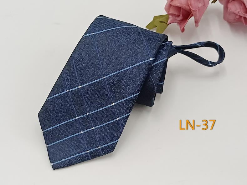 Men's Professional Striped Jacquard Zipper Tie, 7cm