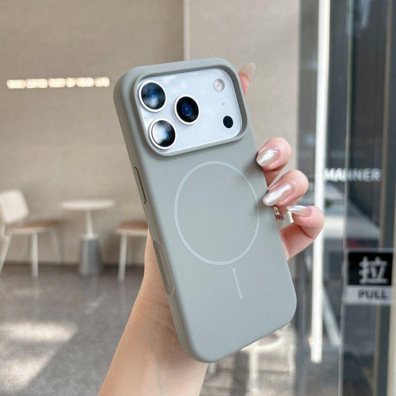 Soft Liquid Silicone Phone Case for Magsafe Mag Safe iPhone 17 Air 16 Pro Max 15 Plus 14 13 17Pro 16Pro 15Pro Magnetic Shockproof Back Phone Cover