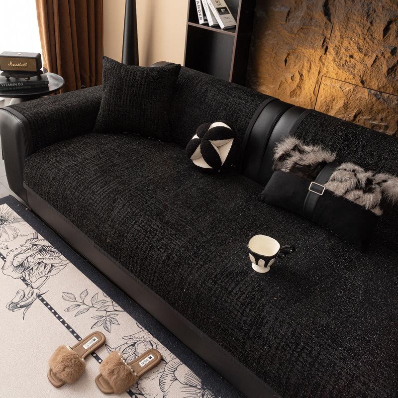 

Подушка для дивана из шенилла универсальна для всех сезонов Новый нескользящий чехол на подушку сиденья, Роскошный кожаный чехол для дивана высокого класса 70*70cm