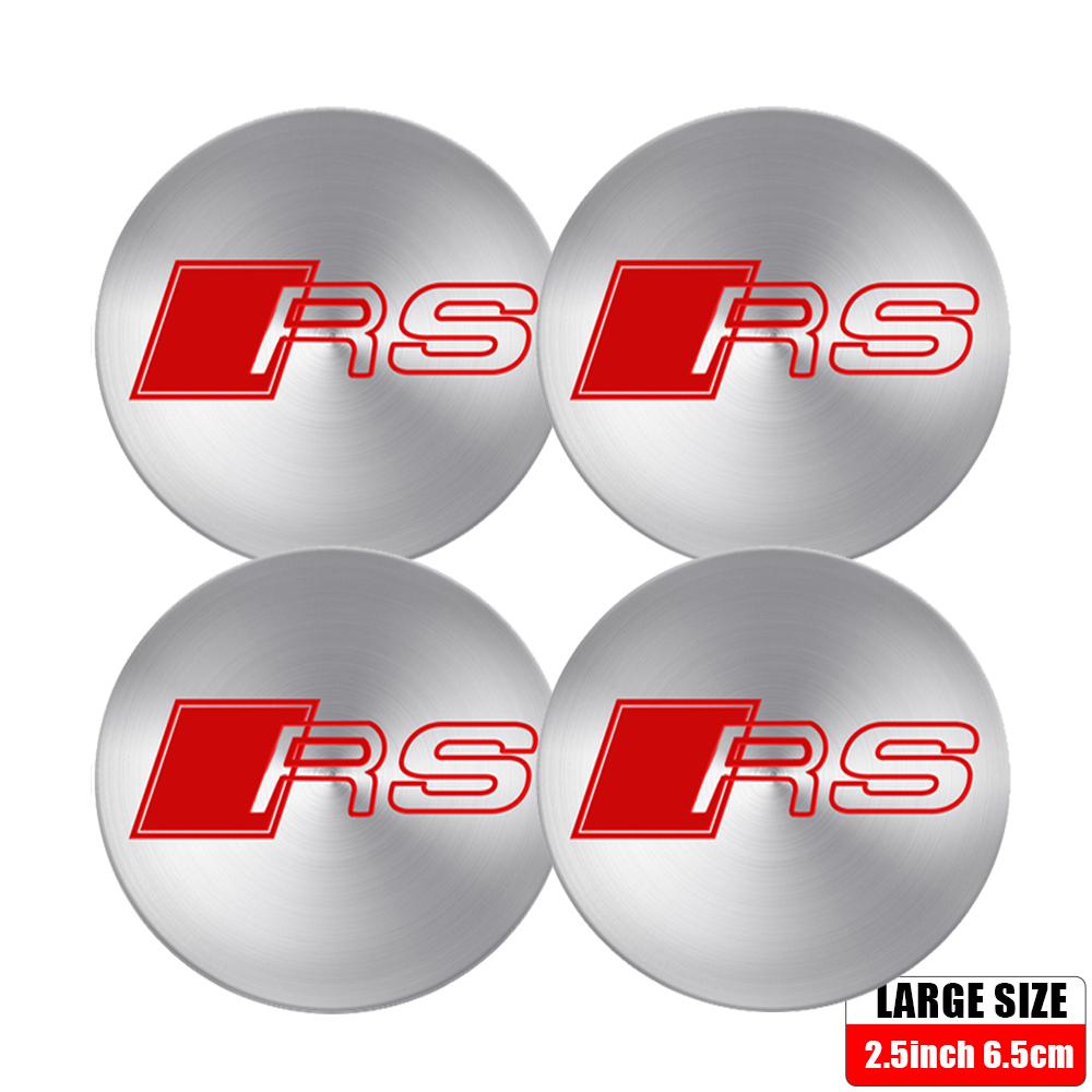 2026 4pcs Car Styling Wheel Center Hub Rim Sticker Decoration Logo For S1 Sline A1 A2 A3 A4 A4L A5 A6 A6L A7 A8 A8L TT Q1 Q2 B5 B6 2x
