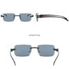 Vintage Rimless Small Square Sunglasses Women Men Luxury Brand Designer Metal Leopard Head Sun Glasses for Travel Driving