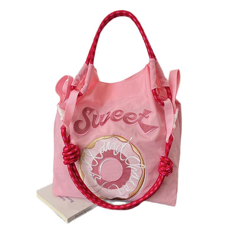 2025 Exquisite Embroidery Eco-Friendly Nylon Canvas Crossbody Shoulder Bag for Women