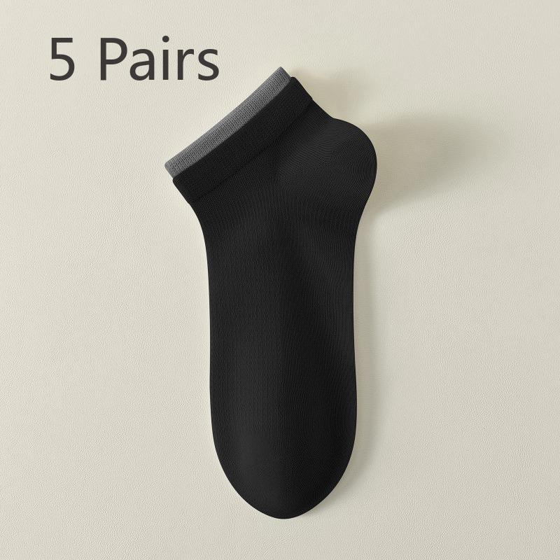 5 Pairs of Female Pure Cotton Spring and Summer 7A Antibacterial Deodorant Sweat Socks