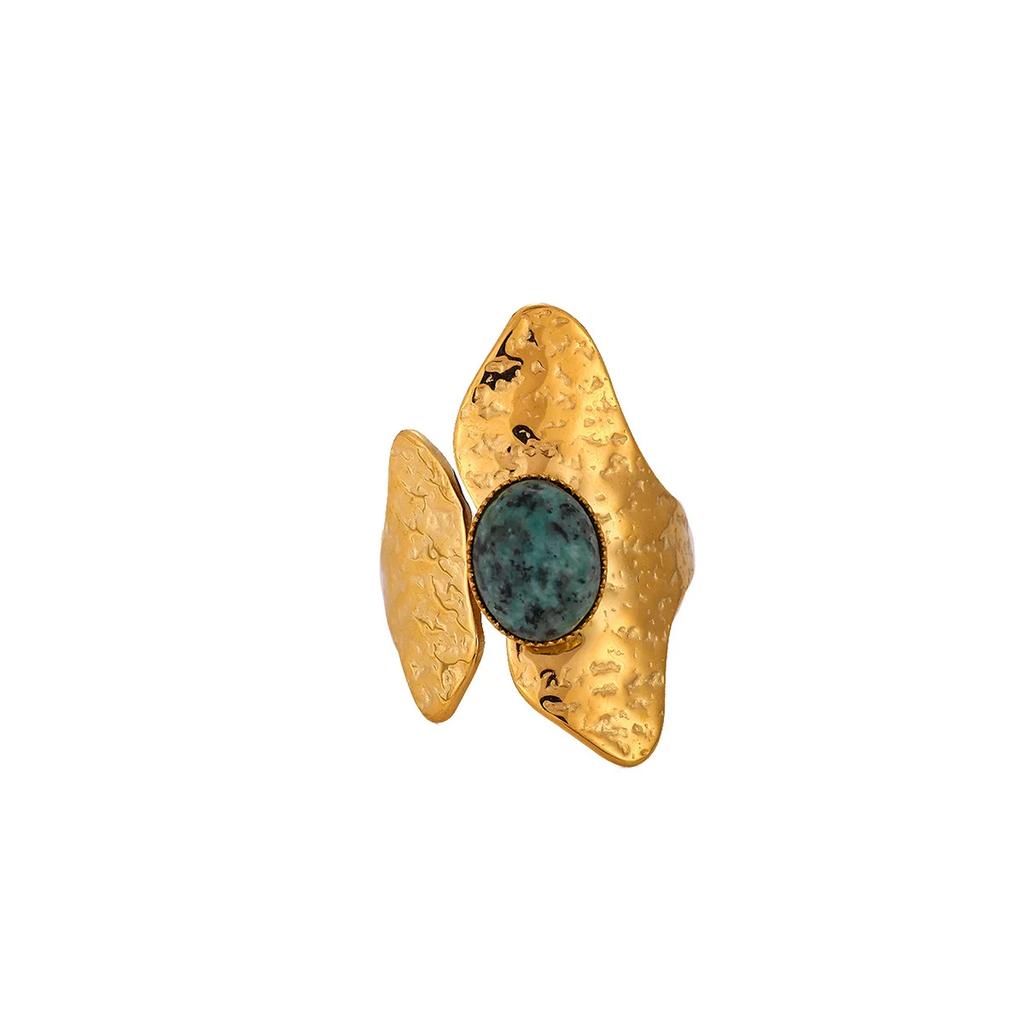 Retro Big Sun Flower Gold Color Ring For Women Stainless Steel Exaggerated Punk Anillos Open Adjustable Rings Waterproof Jewelry