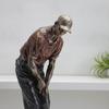 Golfer Sculpture with Golf Club Compact Player Statue Resin for Study, Bar