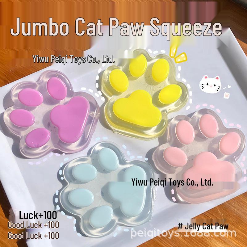 Jumbo Průhledná Kočičí Tlapka Mačkací Super Měkká Hračka pro Dekompresi s Pomalým Návratem