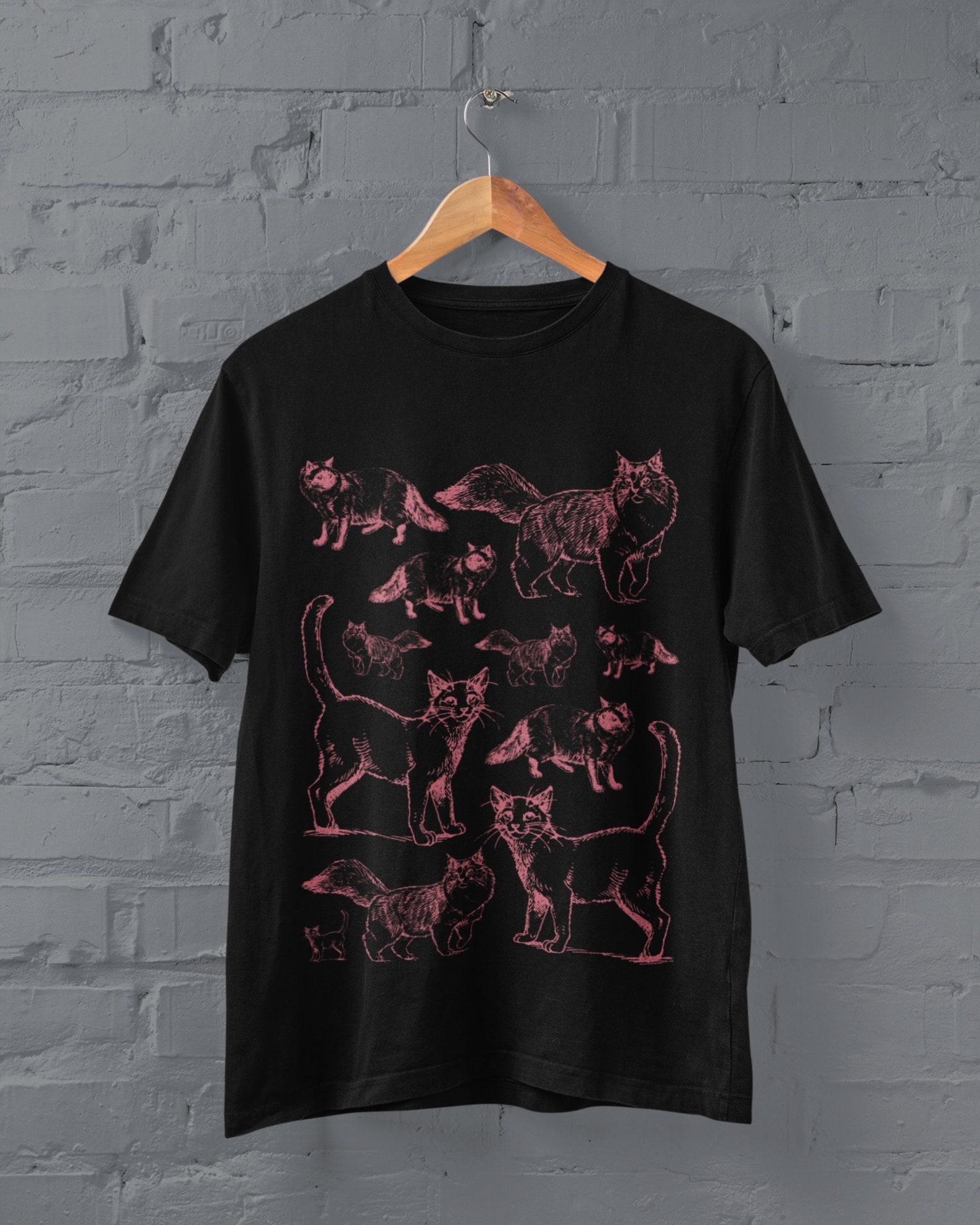 Grunge Clothing,Alt Clothing,Mall Goth,Trad Goth,Cat T Shirt,Pastel Goth,Goth Shirt,Dark Academia,Weird Shirt,Surreal T-shirt,Punk S