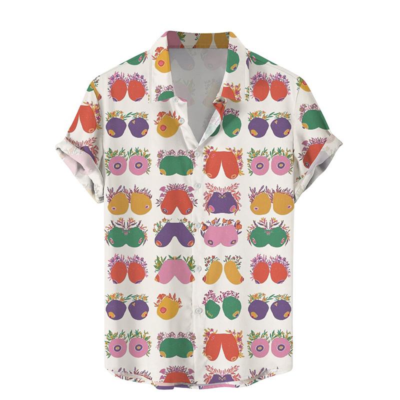 Harajuku Summer New 3D Printing Hentai Styles Shirts Sexy Patterns Graphic Short Shirts Men Fashion Cool Clothing Blouses Shirts