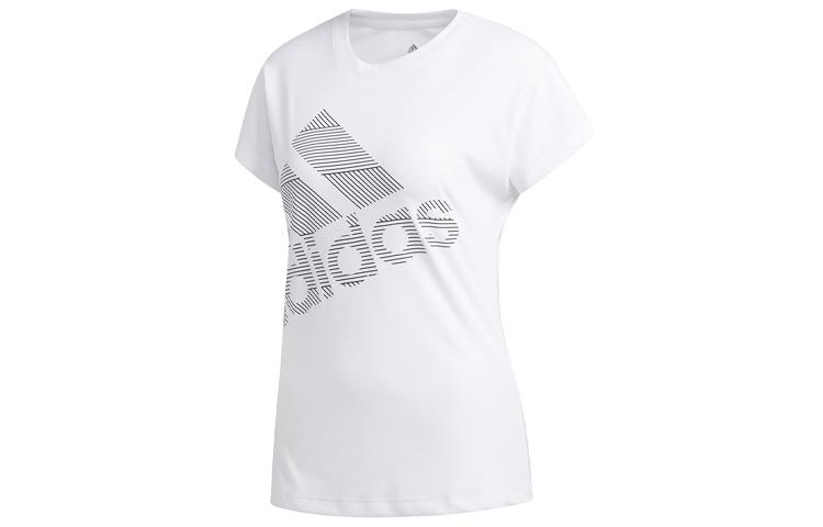 

Adidas T Shirts Women s White Crew Neck Moderate Cinched Waist EB4501 M