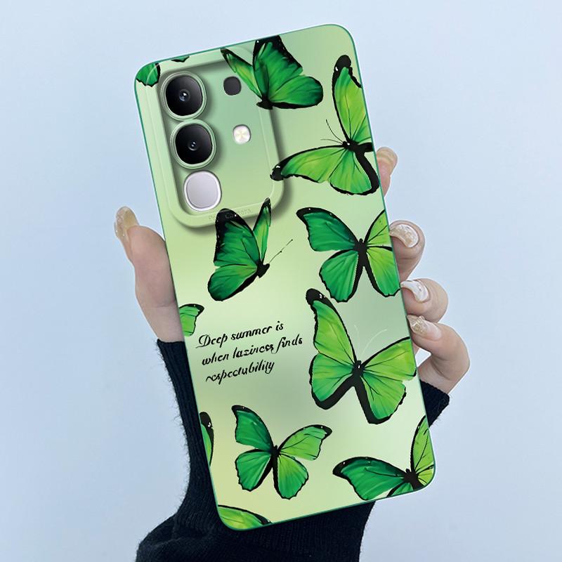 For Vivo Y29 4G Phone Case Fashion Simplicity Oil Painting Flower Soft Liquid Silicone Shell Back Cover For Vivo Y 29 4G Fundas