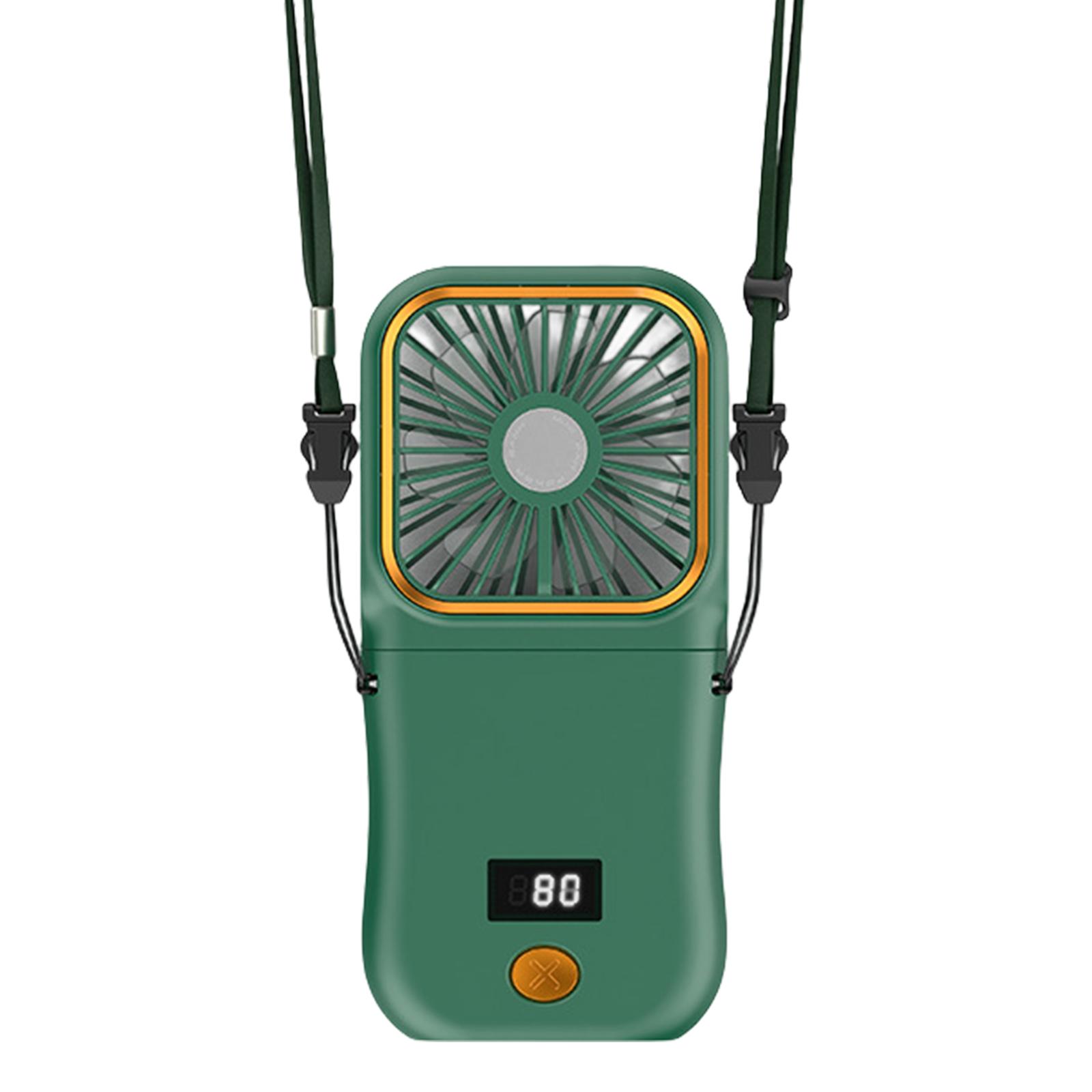 

3000mAh Portable Cooling Fan Rechargeable Handheld Personal Handheld Fan 3 Gear Wind Speeds with Power Bank зелёный