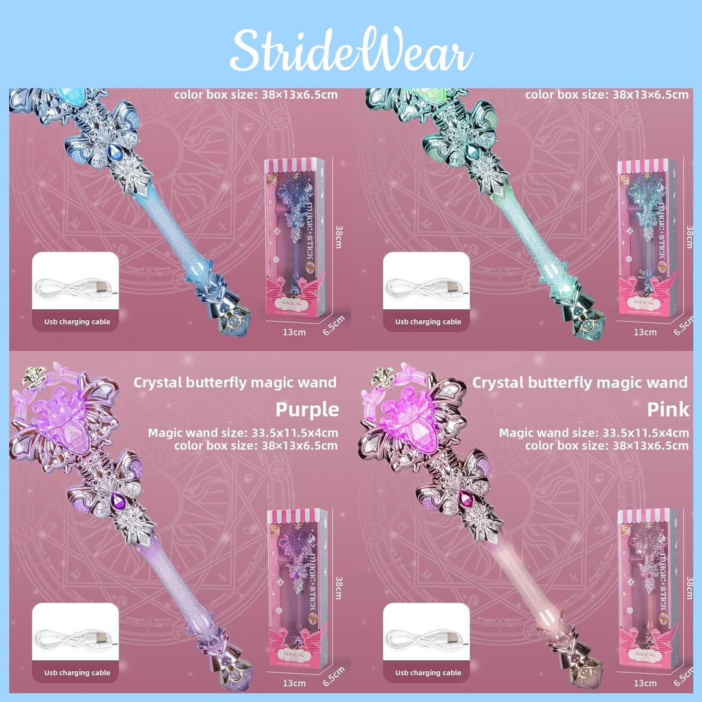 Kristall-Schmetterlingsfee Zauberstab Mit Licht Und Ton Für Mädchen Kinder Geschenk