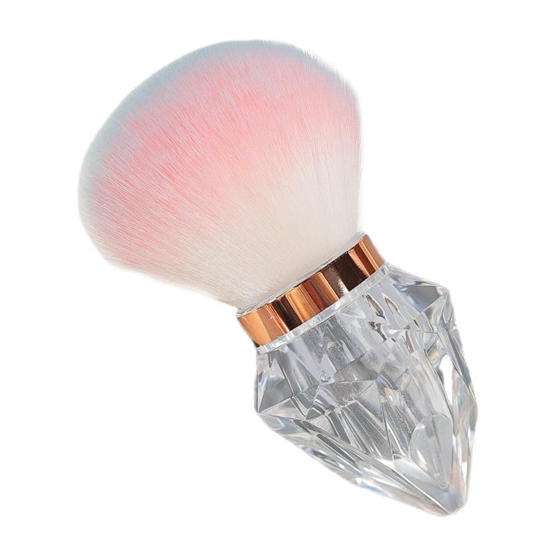 Multipurpose Nail Powder Remover Brush for Home Salon Use Nail Art Dust Brush with Crystal Shape Handle Makeup Brushes