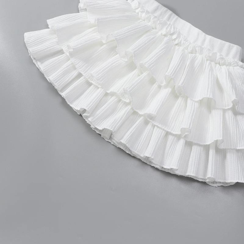 School Girls Dance Layered Tutu Skirt Elastic Waist Pleated Skirt Kids Performance Daily Wear Casual Party Outfit Ruffle Skirts
