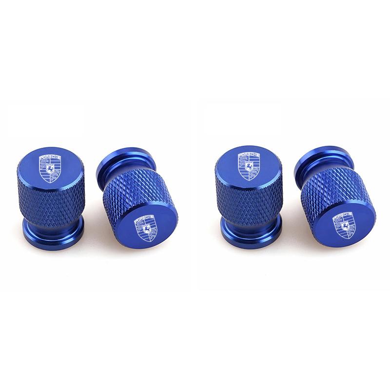 4PCS Car Tire Valve Caps Anti Dust Valve Air Stem Cover For Porsche Cayenne Panamera Macan Boxster Cayman 718 911 Sticker