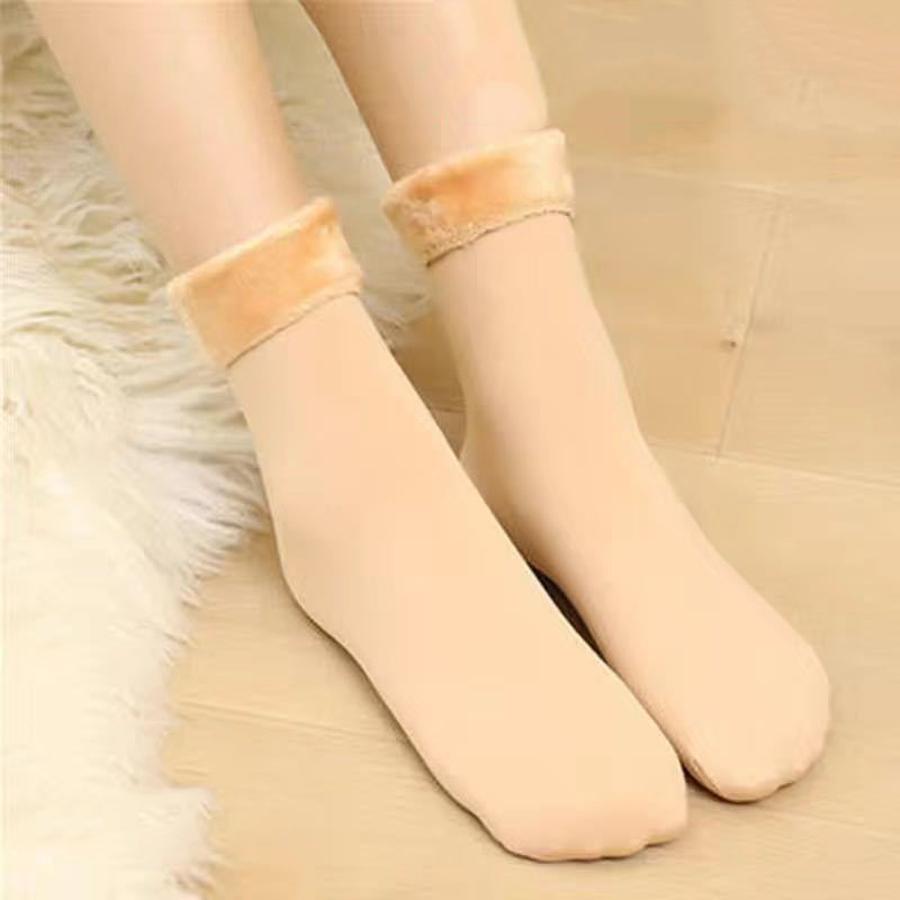 2 Pairs Womens Mens Solid Color Socks Autumn And Winter Thickened Plush Warm Medium Tube Socks Snow Socks