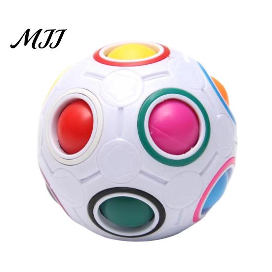 Mini Push Ball Football Fidget Toy with 12-Holes, Stress Relief Press Sensory Toy, Rainbow for Adults and Kids Hand Exercise Tools