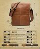 Men's Vintage Genuine Leather Vertical Crossbody Bag - Large Capacity, Vegetable Tanned Shoulder Bag