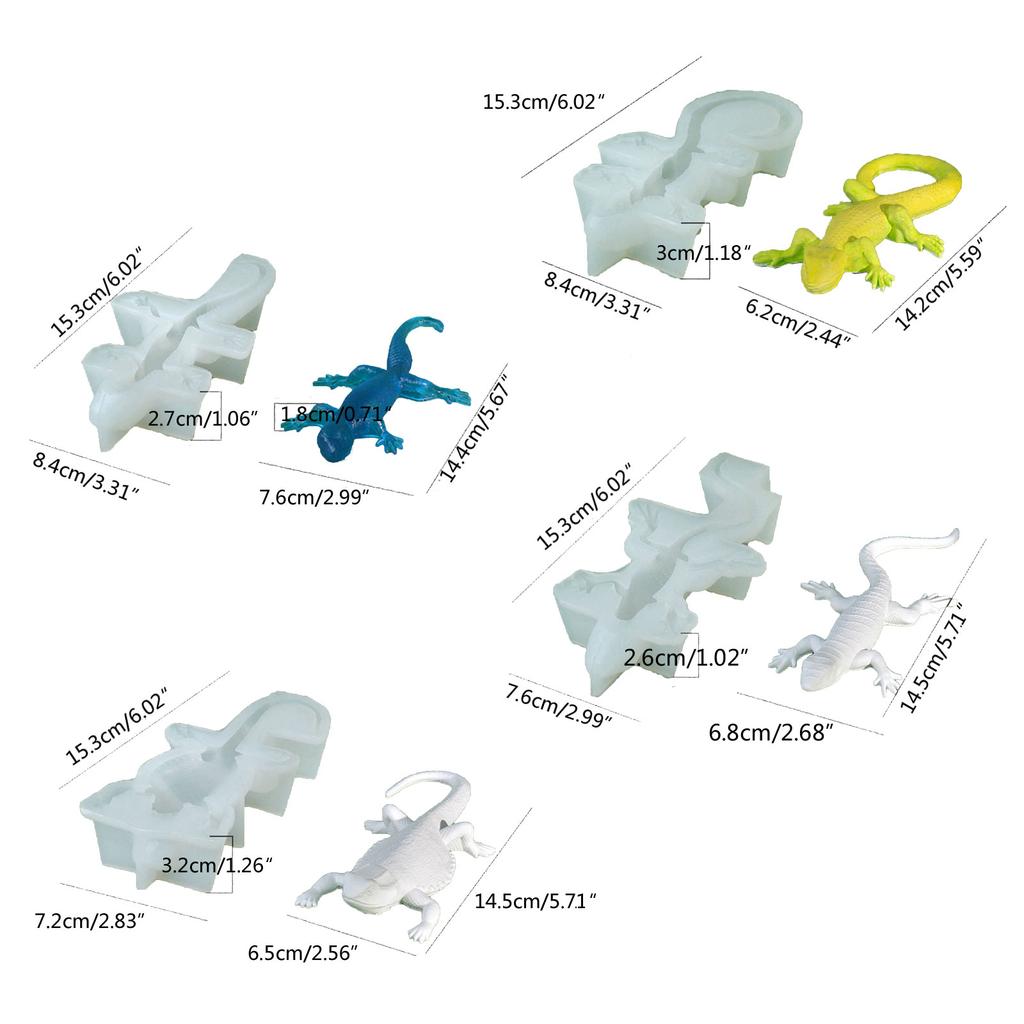 Echsenförmige Kerzenform Tierkerze Silikonform für DIY Kerze Seife Gipsornament Harzguss Silikonformen